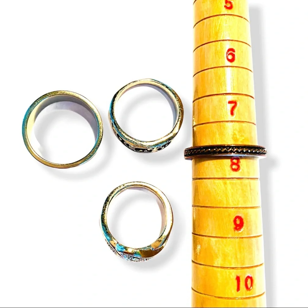 8 RINGS | Rhinestone | Mixed Metals Stack - Picture 10 of 15